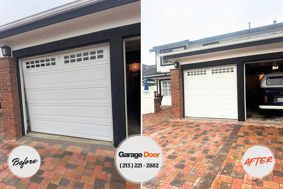 Before and after: garage door repair Midway, FL